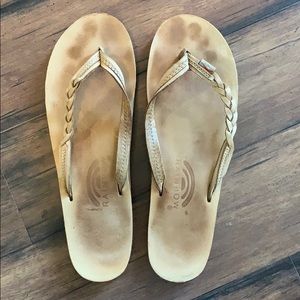 Rainbow - Braided Leather Flip Flops